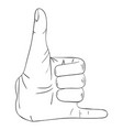 hand gesture with transparent phone sign vector image