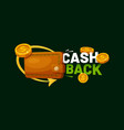 debit plastic card with returned coins cashback vector image