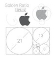golden ratio template logo fibonacci vector image vector image