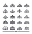 set of crowns colorless banner vector image