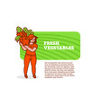 woman farmer with basket of vegetables and fruits vector image