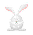 cute easter rabbit egg shape holiday card vector image vector image