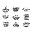 farmers market logo farm farming icons vector image