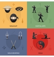 ninja icons set vector image