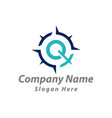 q letter compass concept logo design vector image