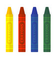 colorful crayons art set kids school craft vector image