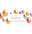 happy easter egg hunting banner celebrating vector image vector image