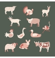 set farm animals vector image