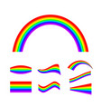 abstract rainbow set in different shapes isolated vector image