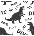 dino seamless pattern cute cartoon hand drawn vector image vector image
