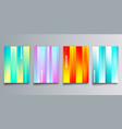 set colorful gradient cover with stripes vector image vector image