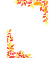 autumn leaves watercolor frame background vector image