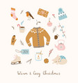 cozy christmas design elements vector image