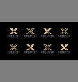 set of initials letter x abstract logo vector image vector image