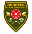 shooter division logo shield shape arher camp vector image vector image