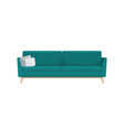 stylish comfortable green sofa flat vector image