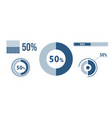 50 percentage infographic set fifty circle vector image vector image
