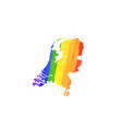 detailed netherlands country silhouette map vector image vector image