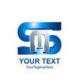 initial letter sm logo template colored silver vector image vector image