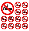 no smoking - red symbols vector image vector image