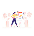 female character drawing business decision vector image