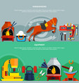 horseshoeing blacksmith banners set vector image vector image
