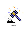 icon of law hammer or wooden judge gavel vector image