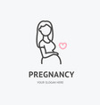 pregnancy woman sign thin line icon emblem concept vector image