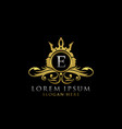 Royal beauty logo with v letter luxury gold Vector Image