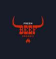 beef bull logo steak grilled and bbq meats logo vector image