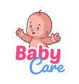 cute toddler baby care logo vector image
