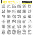 fast food outline mini concept symbols modern vector image