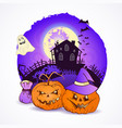 halloween with pumpkins heads vector image