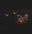 happy halloween creative banner cute cartoon 3d vector image vector image