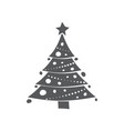 christmas tree on white background vector image vector image