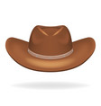 cowboy leather hat isolated 3d realistic icon vector image vector image