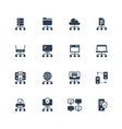 network connection and hosting icon set vector image vector image