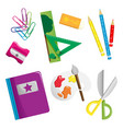 school supplies icons vector image