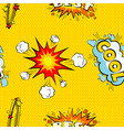 seamless pattern cartoon comic super speech bubble vector image vector image