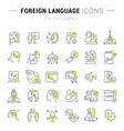 set line icons foreign language vector image vector image