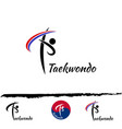 set taekwondo logo vector image vector image