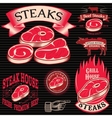 set template for grilling barbecue steak house vector image vector image