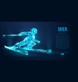 abstract silhouette a skier jumping ski vector image vector image