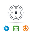 compass icon geographical orientation sign vector image