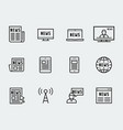 news icon set in thin line style vector image vector image