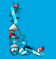 background with snowboarding items winter sport vector image vector image