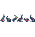 easter rabbits border with white background vector image vector image