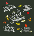 fruits summer labels set banner vector image