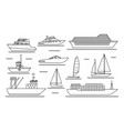 line ships in sea vector image