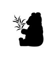 panda silhouette with eucalyptus rare protected vector image